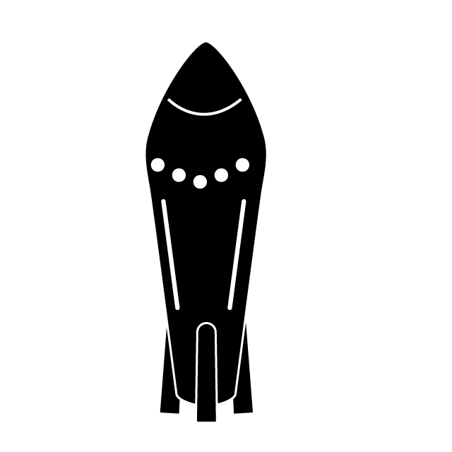 宇宙船｜ロケット - クリップアート / イラスト / 無料 / アイコン / シンボル / シルエット/マーク / 背景透明