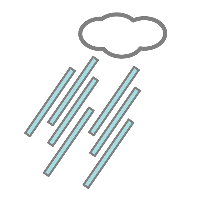大雨｜どしゃぶり - 挿絵 / クリップアート / 無料 / 家電 / 乗り物 / 動物 / 家具 / イラスト / ダウンロード