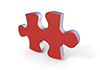 Red-Jigsaw Puzzle-Piece-Icon ｜ 3D ｜ Free Illustration Material