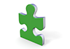 Green-Jigsaw Puzzle-Piece-Icon ｜ 3D ｜ Free Illustration Material