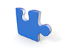 Blue-Jigsaw Puzzle-Piece-Icon ｜ 3D ｜ Free Illustration Material