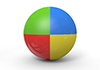 4-color ball --Icon ｜ 3D ｜ Free illustration material
