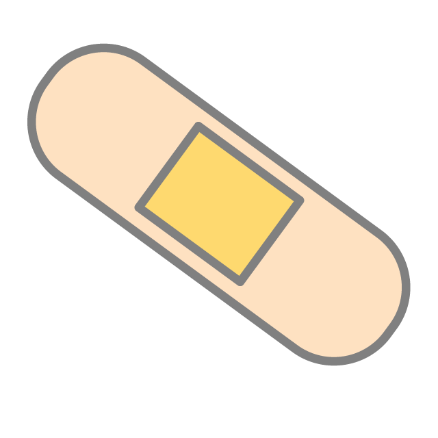 絆創膏｜バンドエイド - 挿絵 / クリップアート / 無料 / 家電 / 乗り物 / 動物 / 家具 / イラスト / ダウンロード