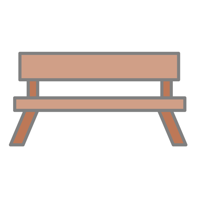 ベンチ｜公園 - 挿絵 / クリップアート / 無料 / 家電 / 乗り物 / 動物 / 家具 / イラスト / ダウンロード