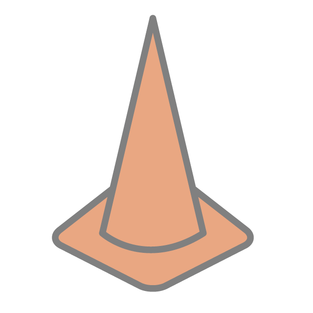 三角コーン｜カラーコーン - 挿絵 / クリップアート / 無料 / 家電 / 乗り物 / 動物 / 家具 / イラスト / ダウンロード