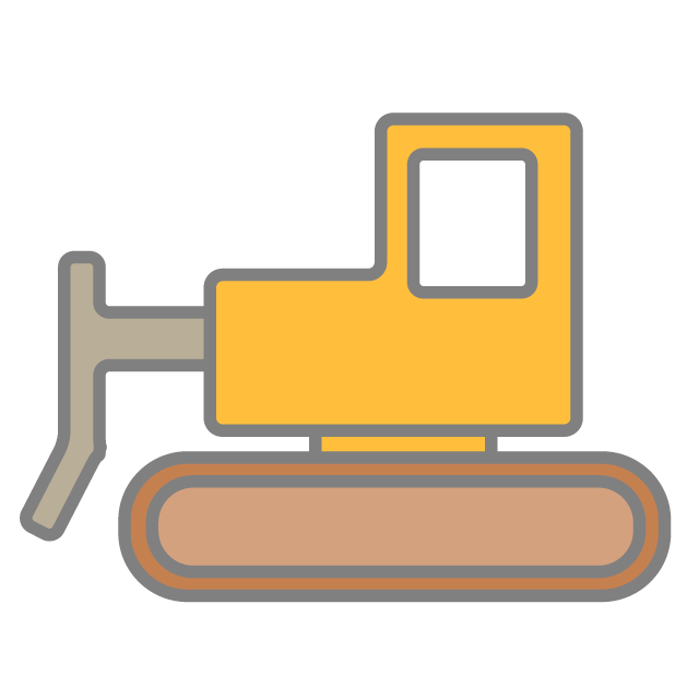 ブルドーザー｜重機 - 挿絵 / クリップアート / 無料 / 家電 / 乗り物 / 動物 / 家具 / イラスト / ダウンロード