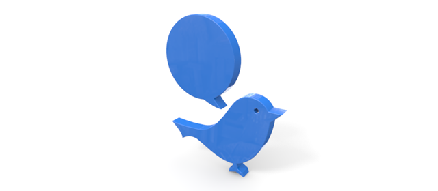 Tweet-Icon / 3D Rendering / Illustration / Free / Download / Commercial Use OK