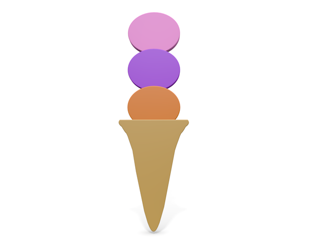 Ice Cream-Icon / 3D Rendering / Illustration / Free / Download / Commercial Use OK