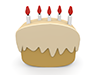 Birthday cake ｜ Candle ｜ Icon ｜ 3D ｜ Free illustration material