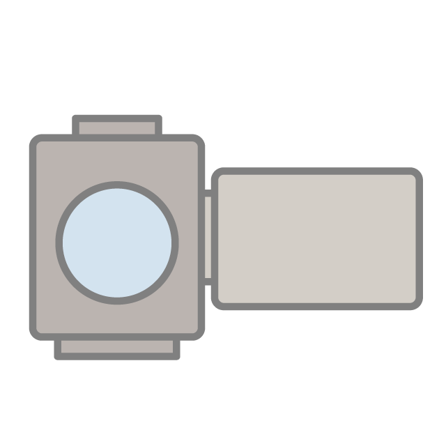 ビデオカメラ - 挿絵 / クリップアート / 無料 / 家電 / 乗り物 / 動物 / 家具 / イラスト / ダウンロード