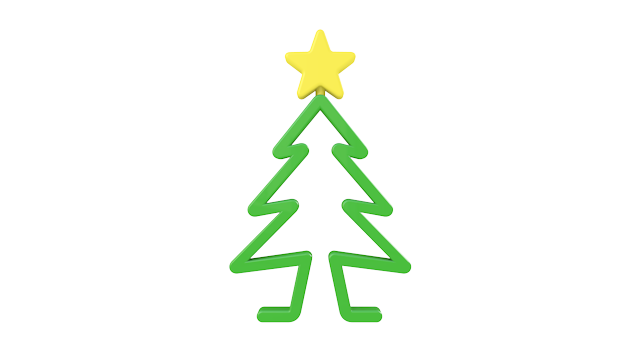 クリスマスツリー - アイコン / 3Dレンダリング / イラスト / 無料 / ダウンロード / 商用使用OK