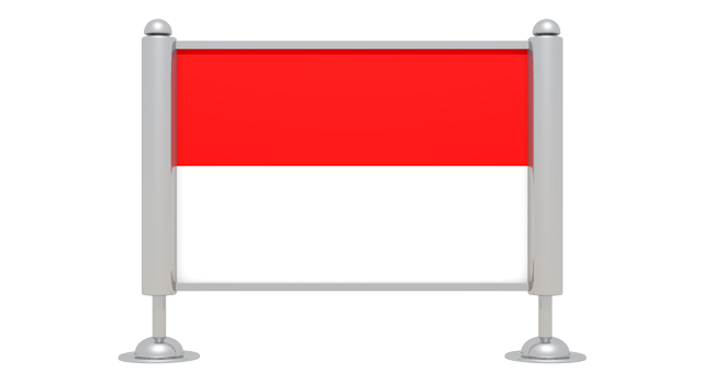 インドネシア-国旗 - アイコン / 3Dレンダリング / イラスト / 無料 / ダウンロード / 商用使用OK