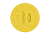 10 Gold-Icon ｜ 3D ｜ Free Illustration Material