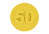 50 Gold-Icon ｜ 3D ｜ Free Illustration Material