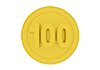 100 Gold-Icon ｜ 3D ｜ Free Illustration Material