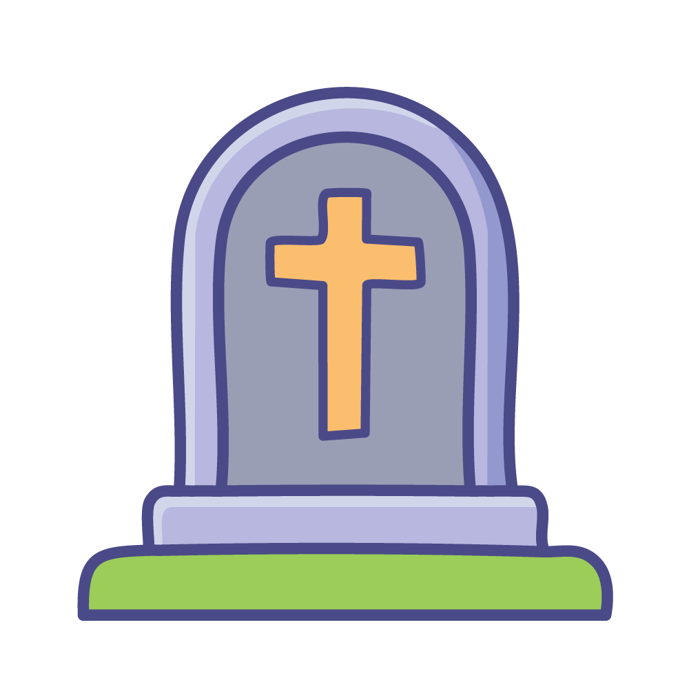Halloween free illustration of a gravestone (tombstone) with a cross
