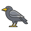 Halloween free illustration of a crow with a yellow beak