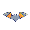 Halloween free icon illustration of a bat with spread wings