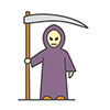 Halloween free illustration of a Grim Reaper (Death) holding a large scythe