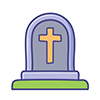 Halloween free illustration of a gravestone (tombstone) with a cross