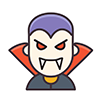 Halloween free icon illustration of a sharp-fanged vampire