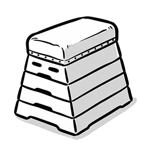 体育館にある5段の跳び箱の手書き風イラスト