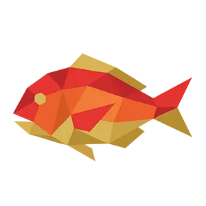お祝いやお正月に使える赤い魚(鯛)のポリゴン風シンプルイラスト