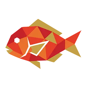 お祝い事に欠かせない赤い鯛(タイ)のポリゴン風デザインイラスト